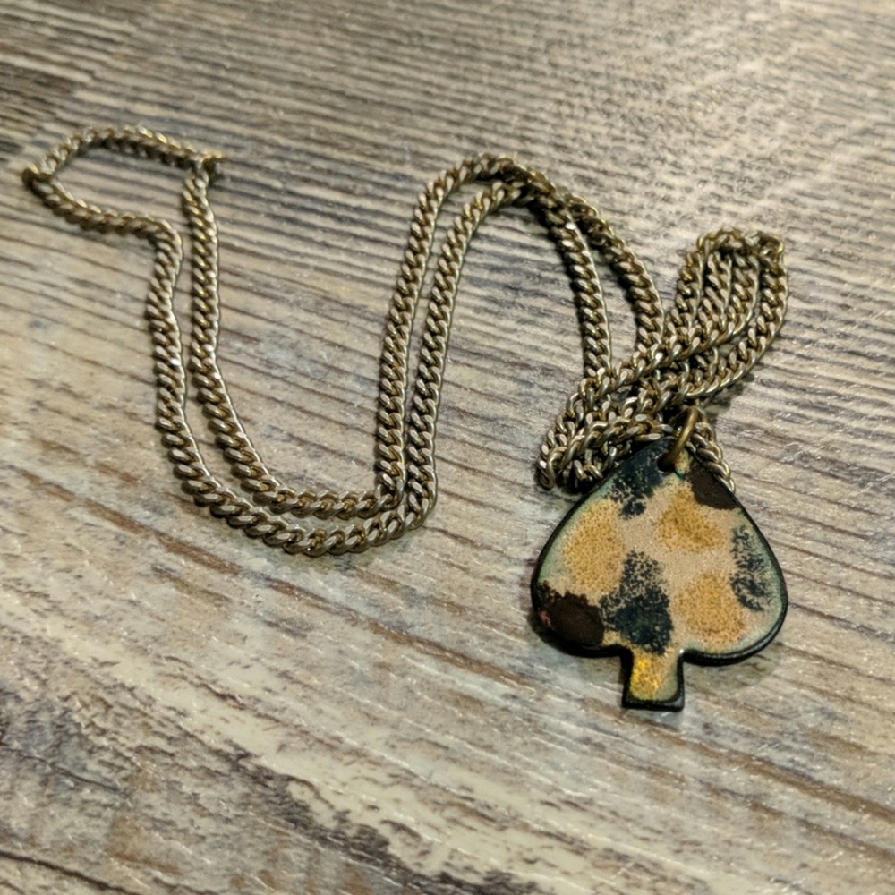 Spade Aged-Bronze/Camo Necklace